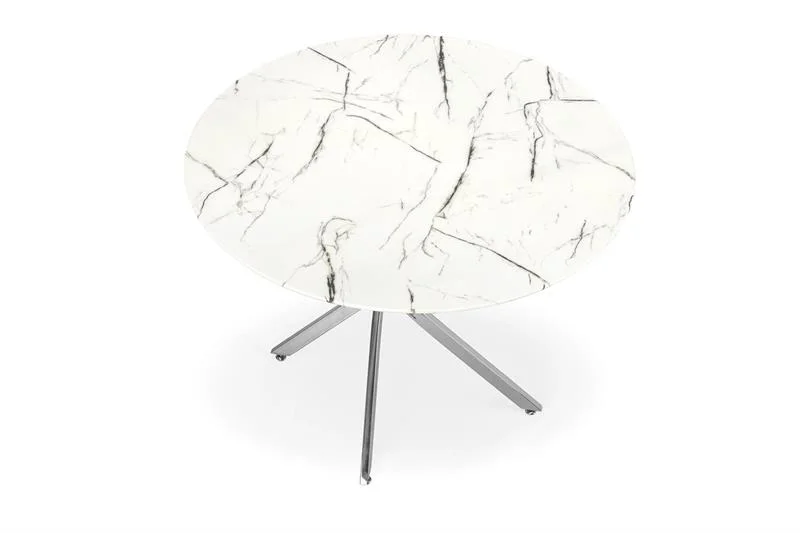 Стол обеденный HALMAR RAYMOND 3 белый/серебряный 100