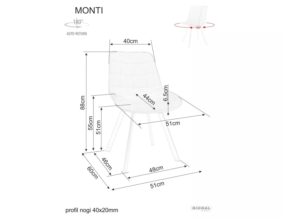 Стул SIGNAL MONTI Velvet Bluvel 14 серый/черный, поворотный