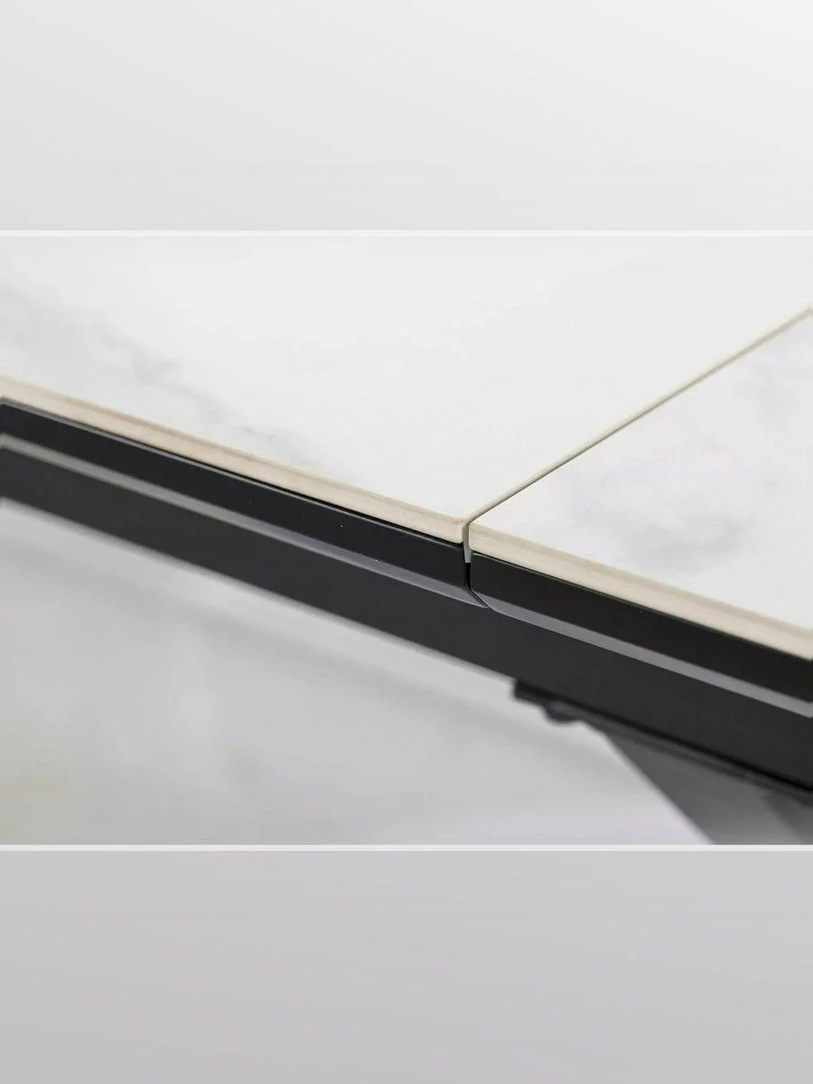Стол обеденный SIGNAL LOGAN Ceramic белый/черный мат 160-200/90
