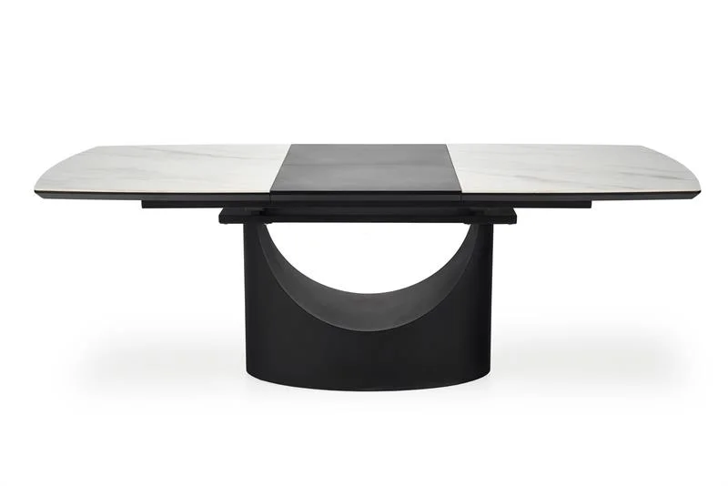 Стол обеденный HALMAR OSMAN белый мрамор/черный 160-220/90