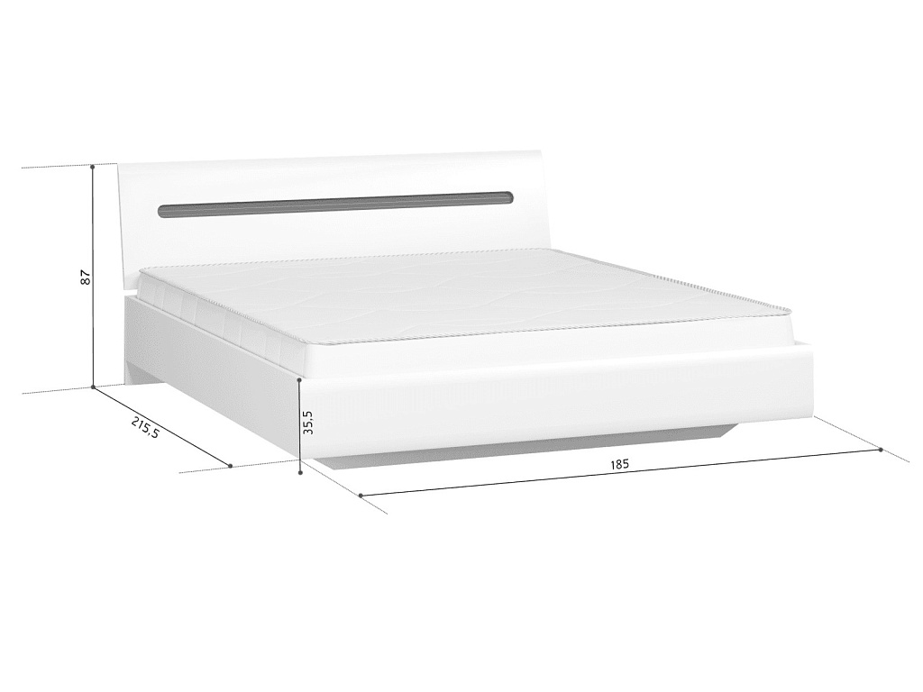 Кровать без основания  Azteca Белая LOZ180x200